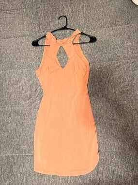 Lovely Day Peach Cutout Bodycon Mini Dress